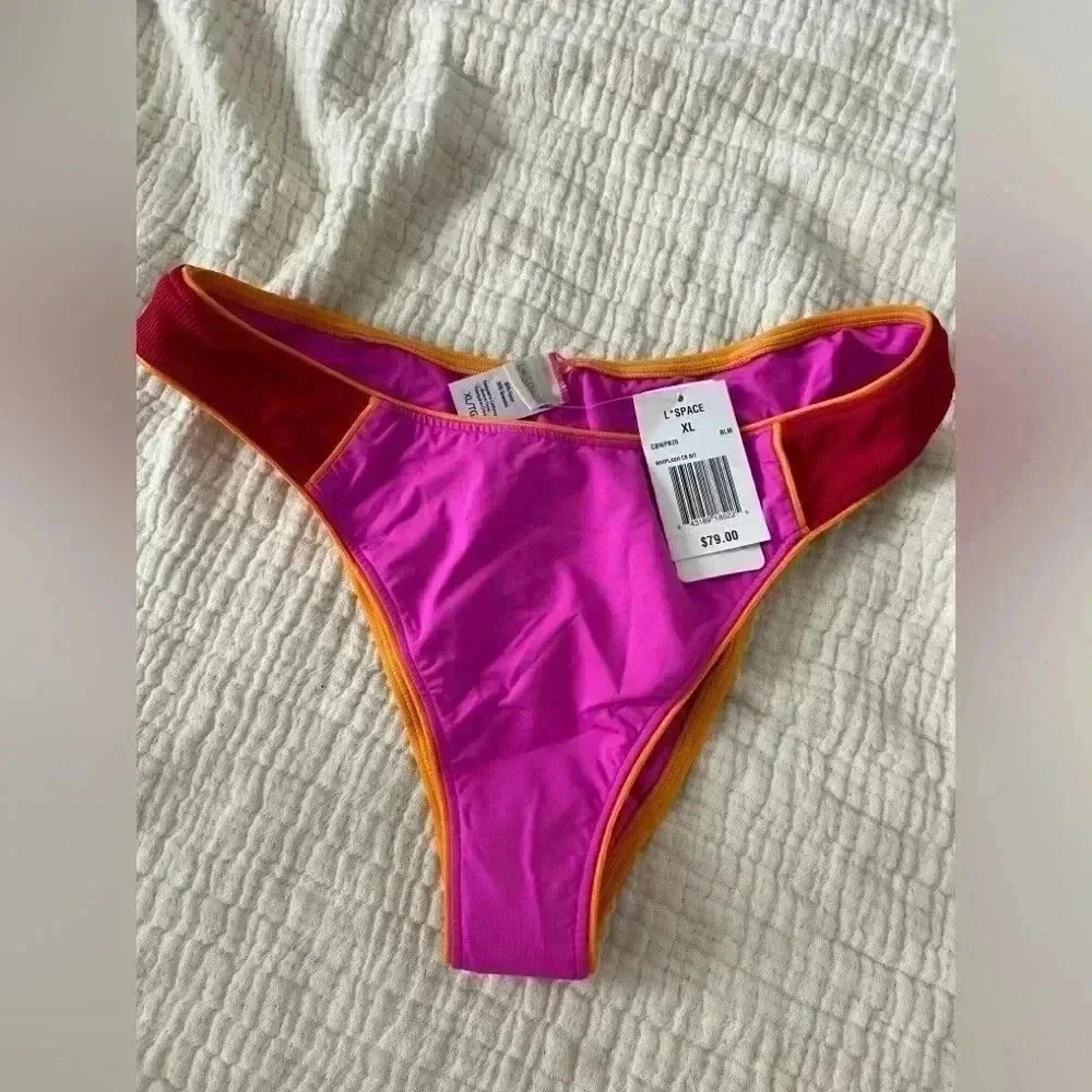 NWT L*space color block‎ whiplash bikini bottom size XL - Picture 2 of 3